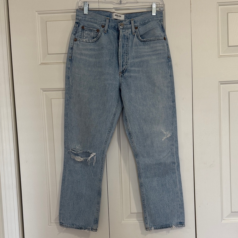 Agolde Women's Light Blue Straight Leg Jeans